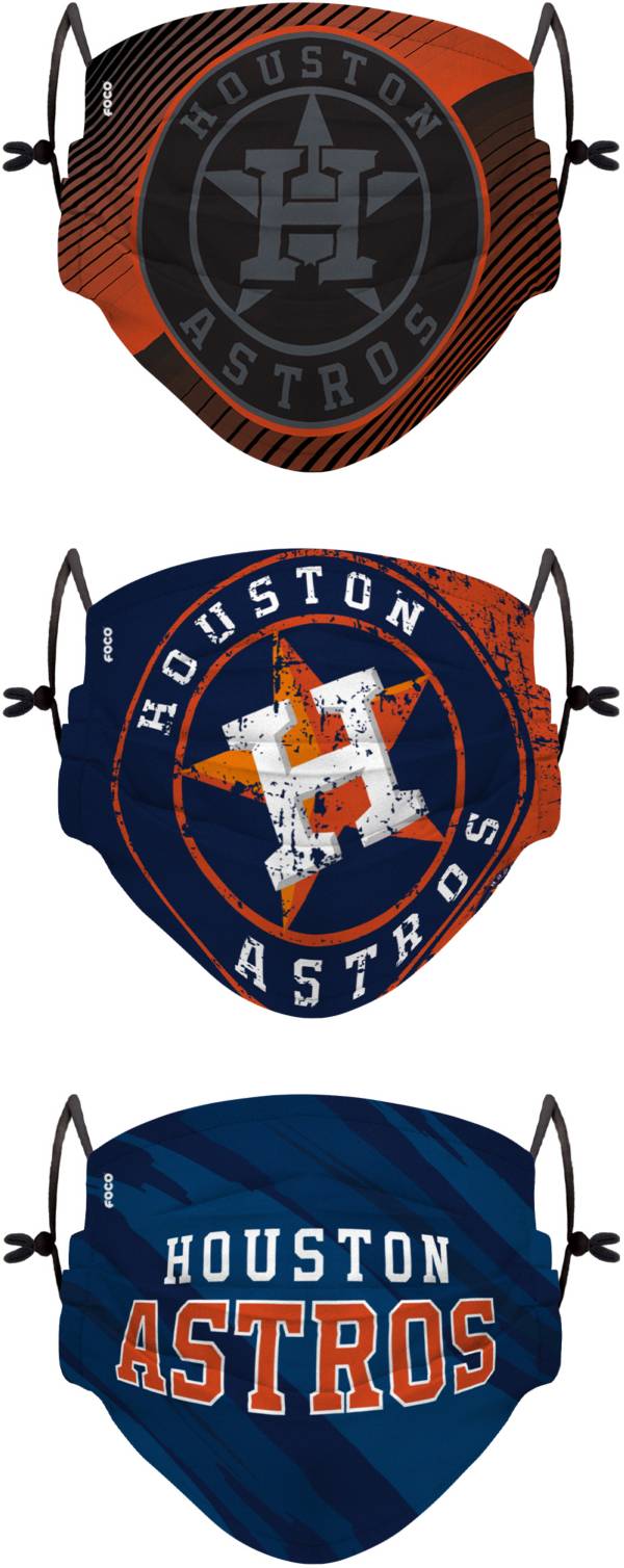 FOCO Youth Houston Astros 3-Pack Face Coverings