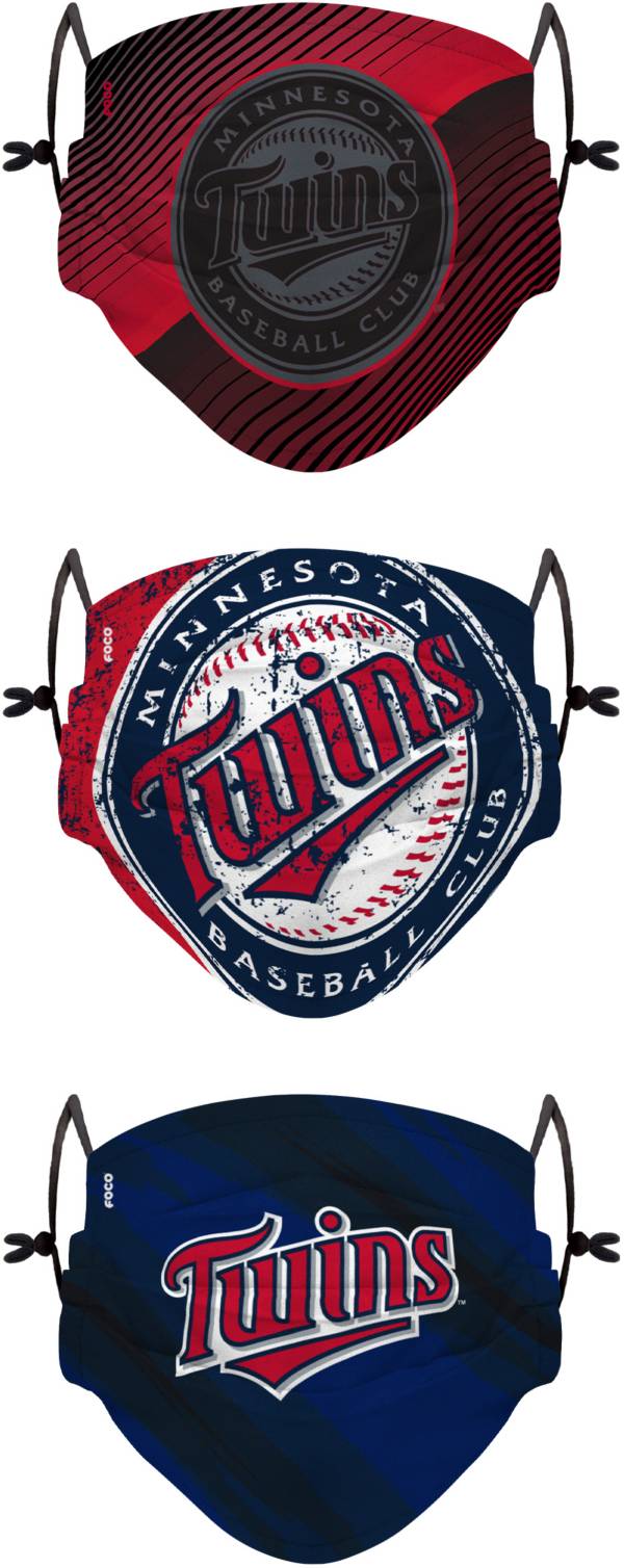 FOCO Youth Minnesota Twins 3-Pack Face Coverings