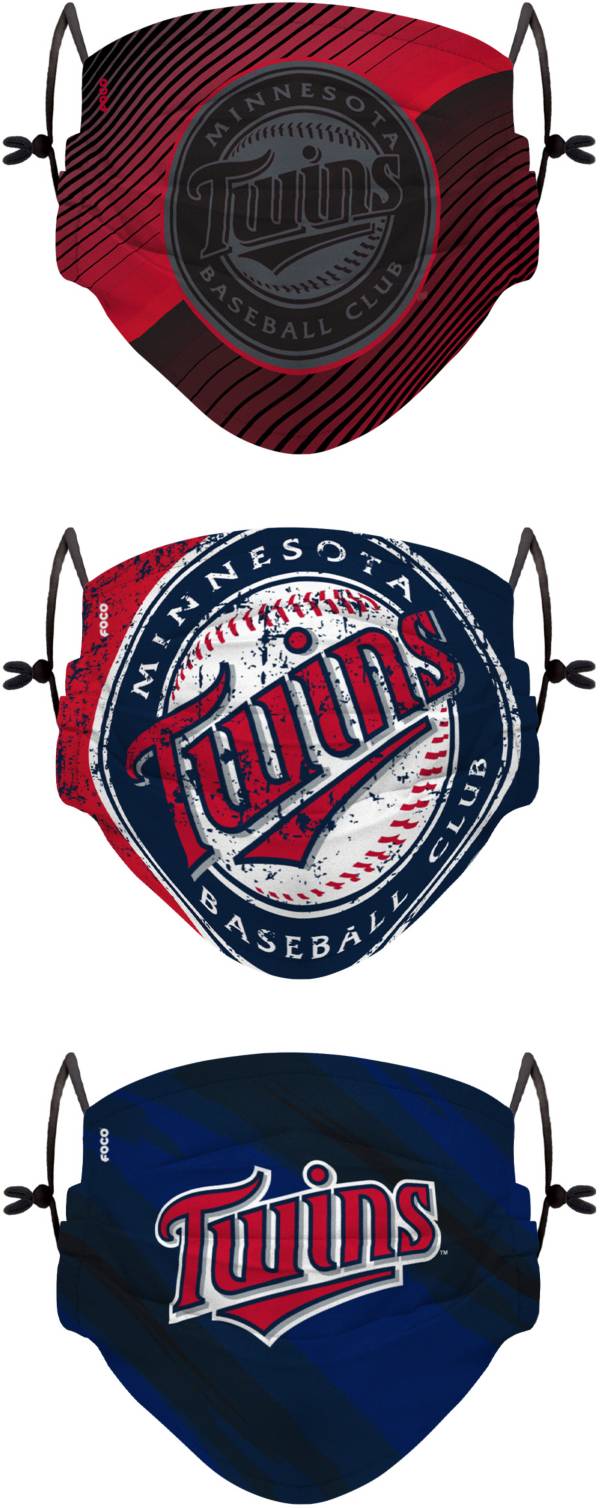 FOCO Youth Minnesota Twins 3-Pack Face Coverings