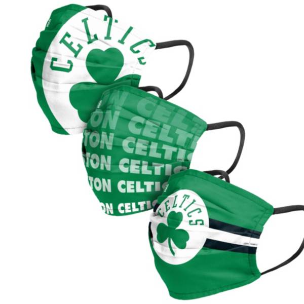 FOCO Adult Boston Celtics 3-Pack Matchday Face Coverings