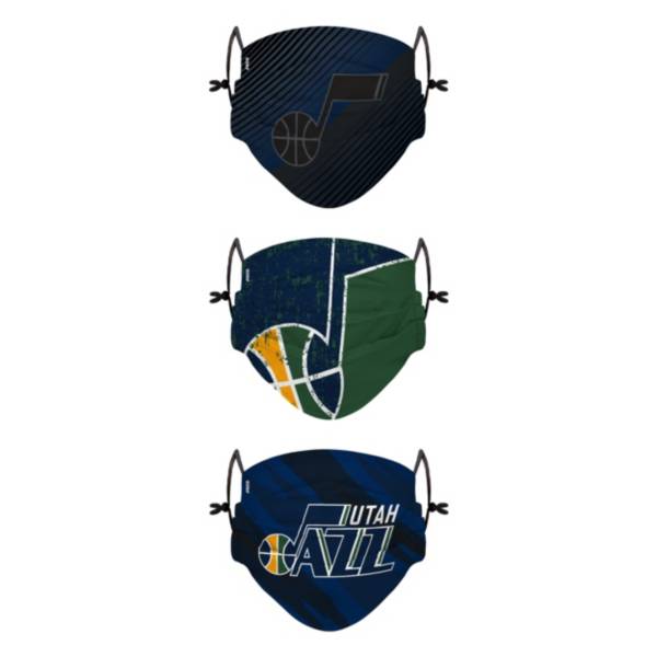 FOCO Youth Utah Jazz 3-Pack Face Coverings
