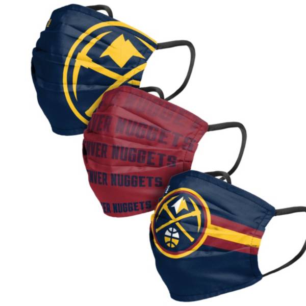 FOCO Adult Denver Nuggets 3-Pack Matchday Face Coverings