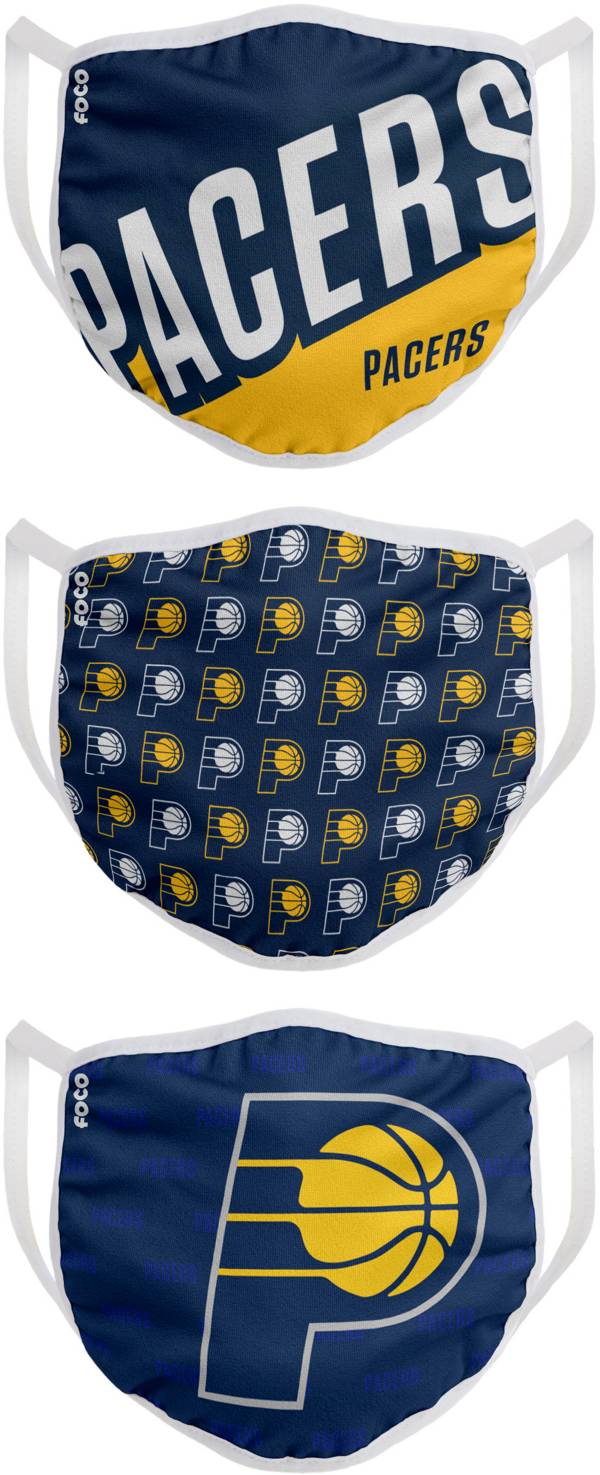 FOCO Youth Indiana Pacers 3-Pack Face Coverings