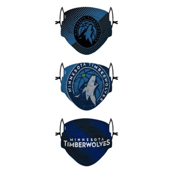 FOCO Youth Minnesota Timberwolves 3-Pack Face Coverings