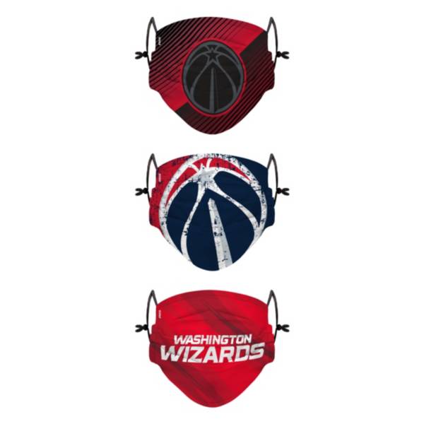 FOCO Youth Washington Wizards 3-Pack Face Coverings