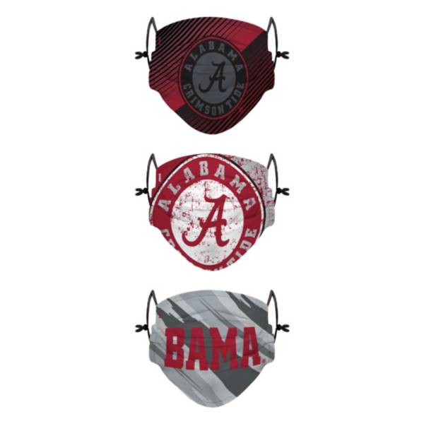 FOCO Youth Alabama Crimson Tide 3-Pack Face Coverings