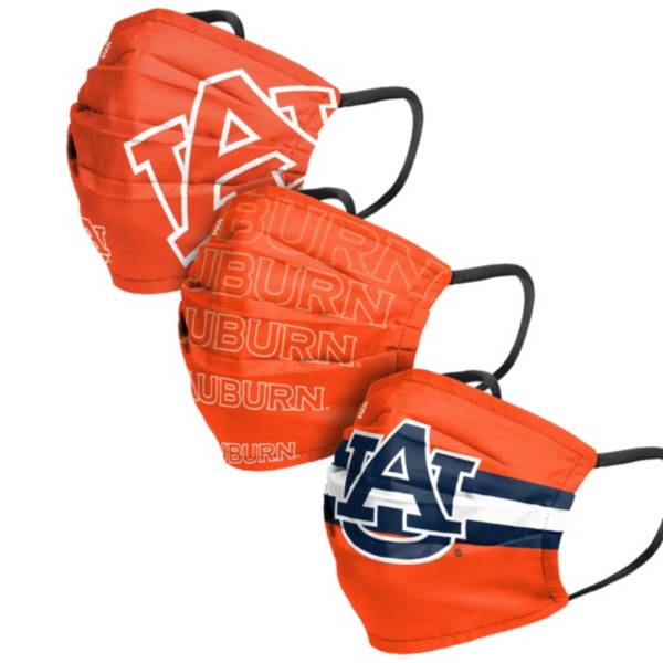 FOCO Adult Auburn Tigers 3-Pack Matchday Face Coverings