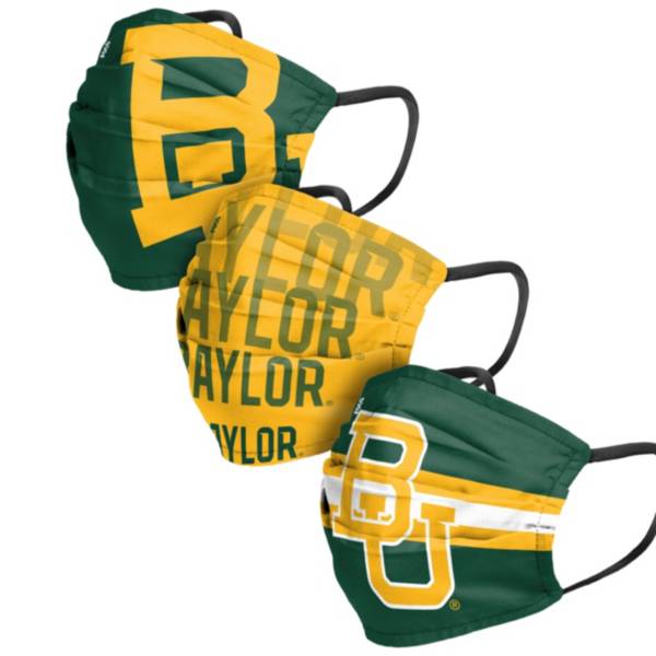 FOCO Adult Baylor Bears 3-Pack Matchday Face Coverings