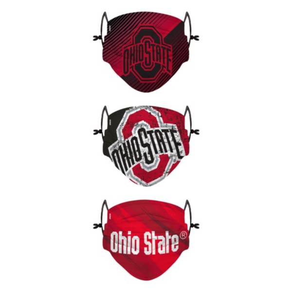 FOCO Youth Ohio State Buckeyes 3-Pack Face Coverings