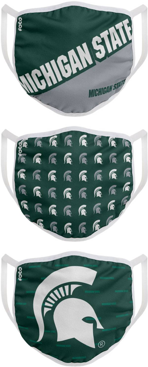 FOCO Youth Michigan State Spartans 3-Pack Face Coverings