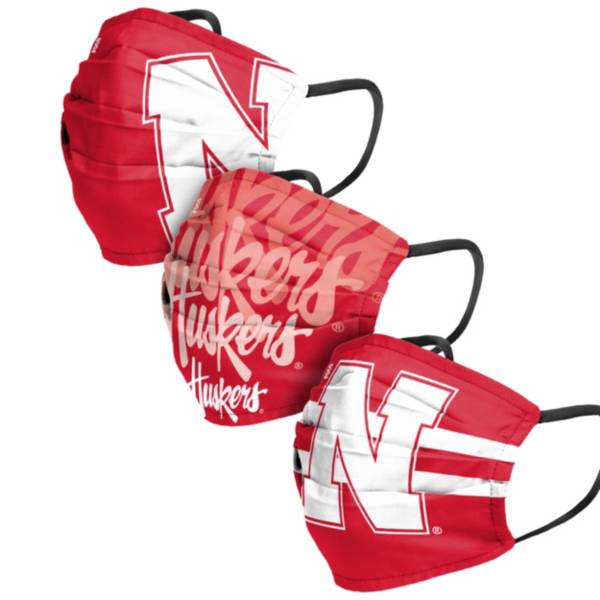 FOCO Adult Nebraska Cornhuskers 3-Pack Matchday Face Coverings product image