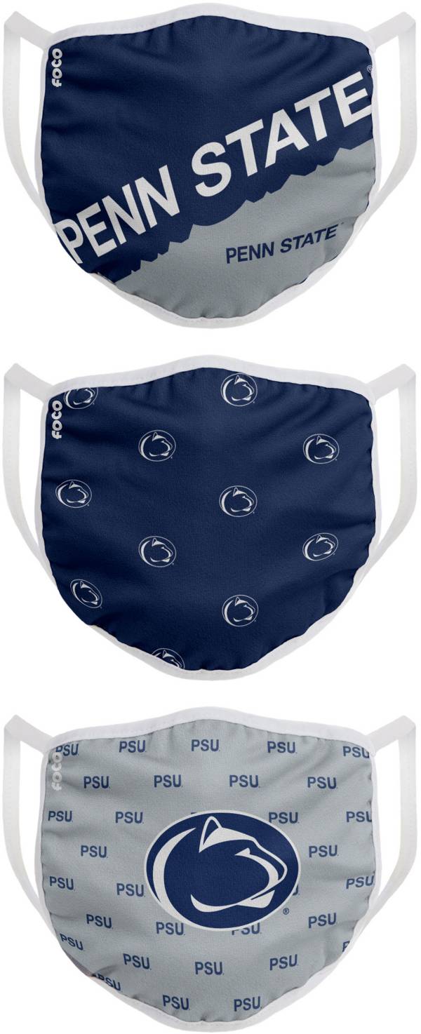 FOCO Youth Penn State Nittany Lions 3-Pack Face Coverings