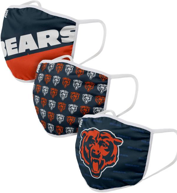 FOCO Youth Chicago Bears 3-Pack Face Coverings