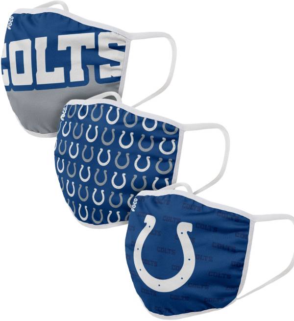 FOCO Youth Indianapolis Colts 3-Pack Face Coverings