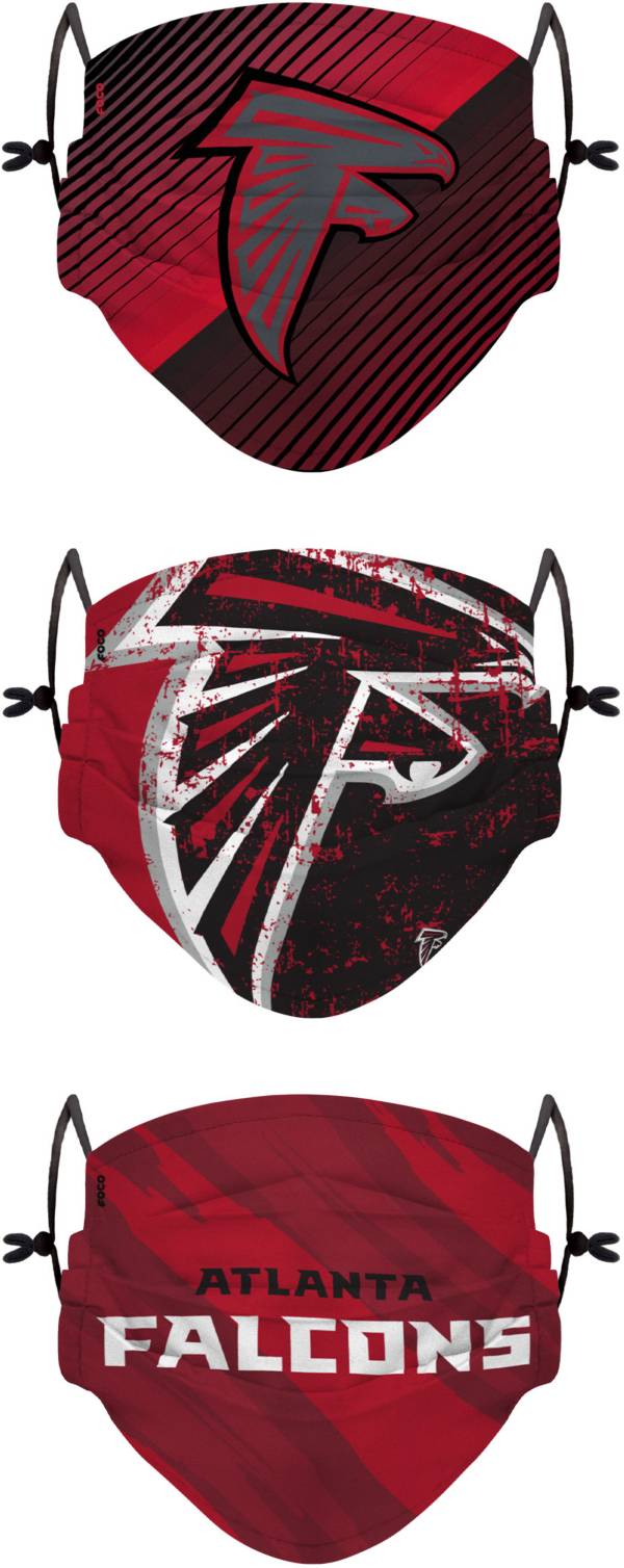 FOCO Youth Atlanta Falcons Adjustable 3-Pack Face Coverings