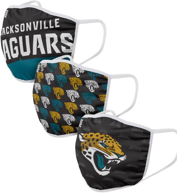 FOCO Youth Jacksonville Jaguars 3-Pack Face Coverings