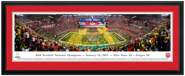 Blakeway Panoramas Ohio State Buckeyes Double Mat Deluxe Frame