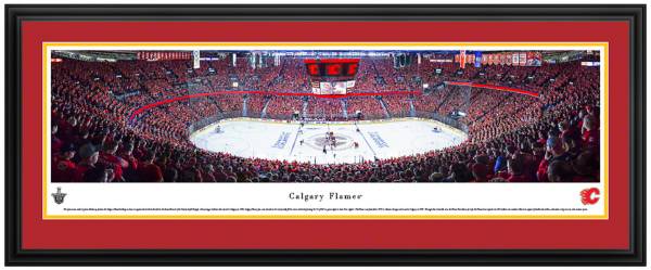 Blakeway Panoramas Calgary Flames Mat Deluxe Frame