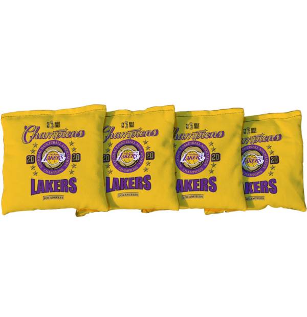 Victory Tailgate 2020 NBA Finals Champions Los Angeles Lakers Cornhole 4-Pack Gold Bean Bags