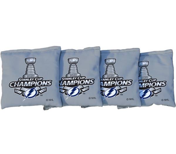 Victory Tailgate 2020 Stanley Cup Champions Tampa Bay Lightning Cornhole 4-Pack Grey Bean Bags