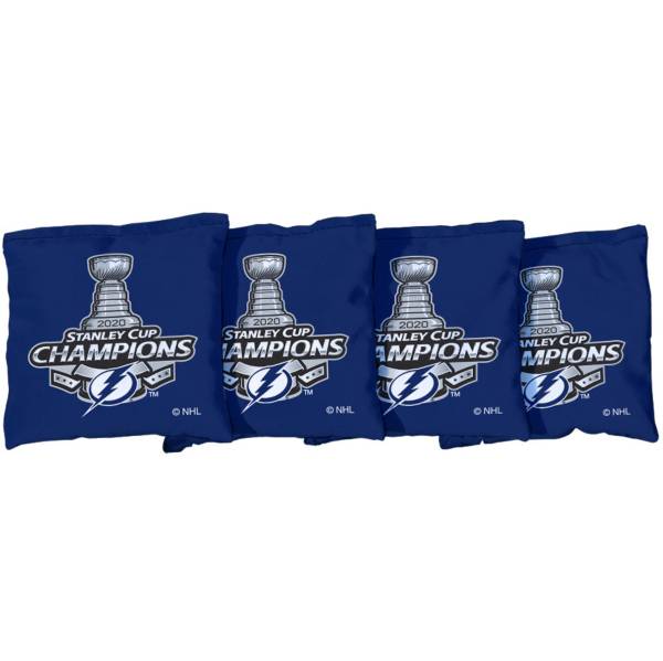 Victory Tailgate 2020 Stanley Cup Champions Tampa Bay Lightning Cornhole 4-Pack Blue Bean Bags