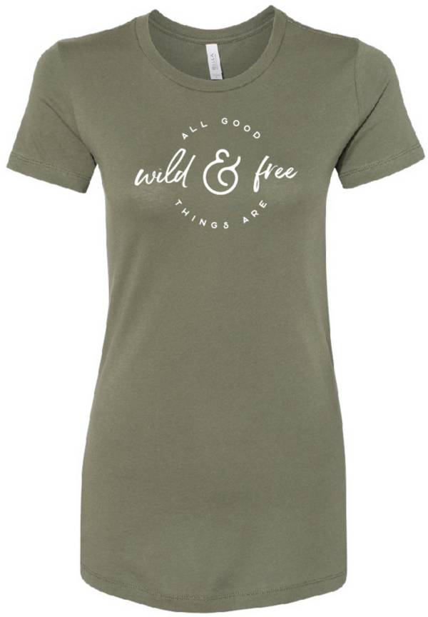 Up North Trading Company Women's Wild and Free Short Sleeve T-Shirt