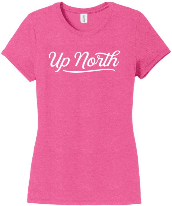 Up North Trading Company Women's Pink Club Script T-Shirt