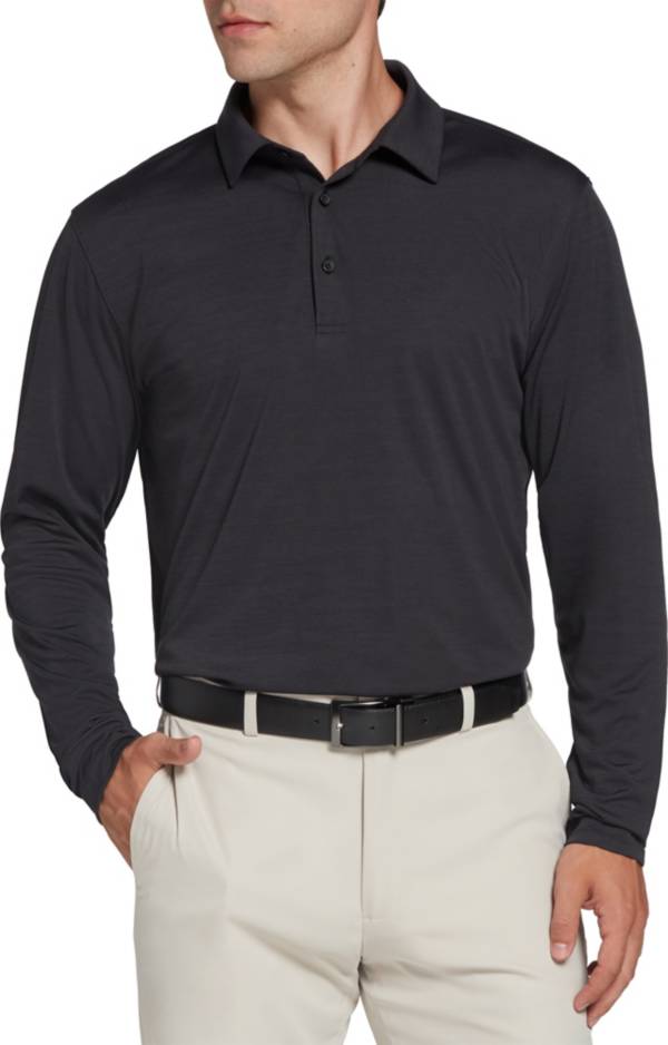 Walter Hagen Men's Heather Long Sleeve Golf Polo