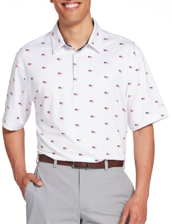 Walter Hagen Men's Perfect 11 Americana Country Print Golf Polo