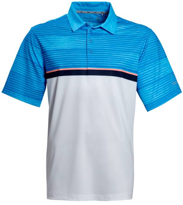Walter Hagen Men's Perfect 11 Striped Colorblock Golf Polo