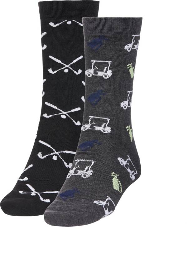 Walter Hagen Men's Novelty Crew Golf Socks - 2 Pack