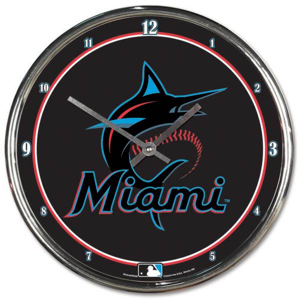 WinCraft Miami Marlins Chrome Clock