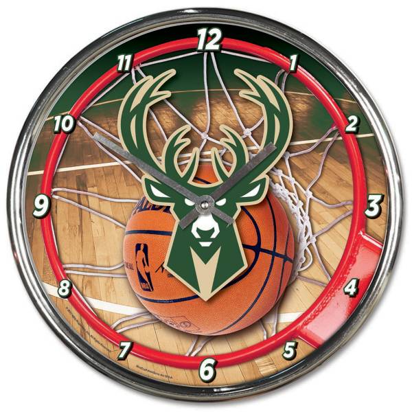 WinCraft Milwaukee Bucks Chrome Clock