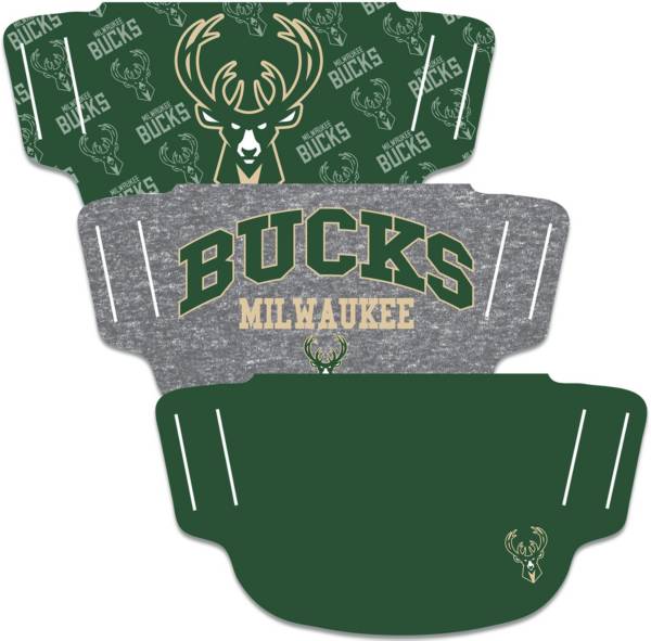 Wincraft Milwaukee Bucks Face Mask – 3-Pack