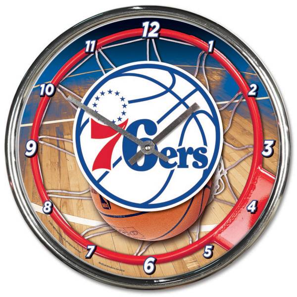WinCraft Philadelphia 76ers Chrome Clock