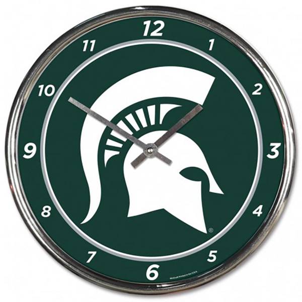WinCraft Michigan State Spartans Chrome Clock
