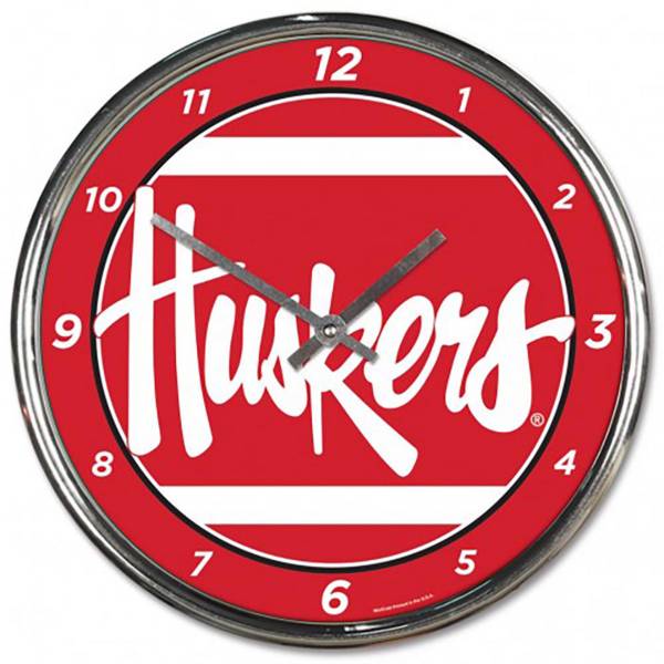 WinCraft Nebraska Cornhuskers Chrome Clock