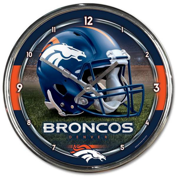 WinCraft Denver Broncos Chrome Clock