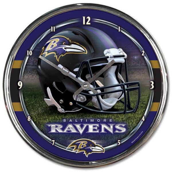 WinCraft Baltimore Ravens Chrome Clock