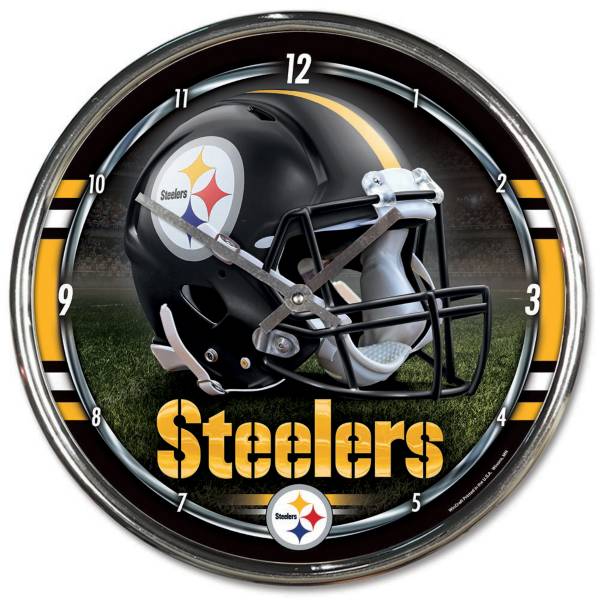 WinCraft Pittsburgh Steelers Chrome Clock