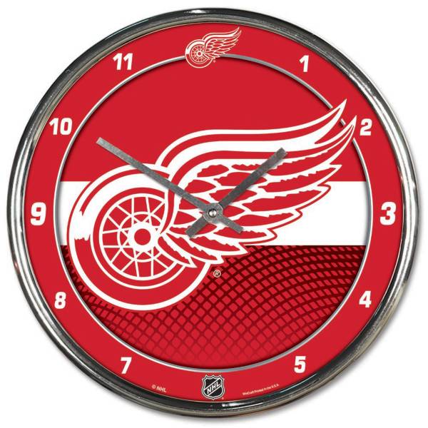 WinCraft Detroit Redwings Chrome Clock