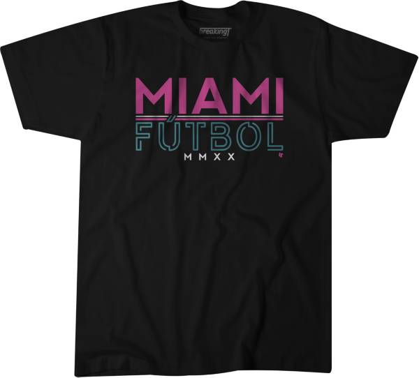 BreakingT Men's Miami Futbol Black T-Shirt