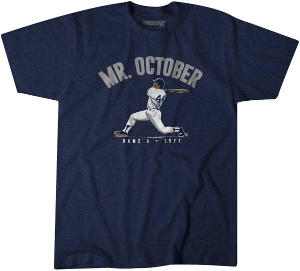 BreakingT Men's ‘Mr. October' Reggie Jackson Navy T-Shirt