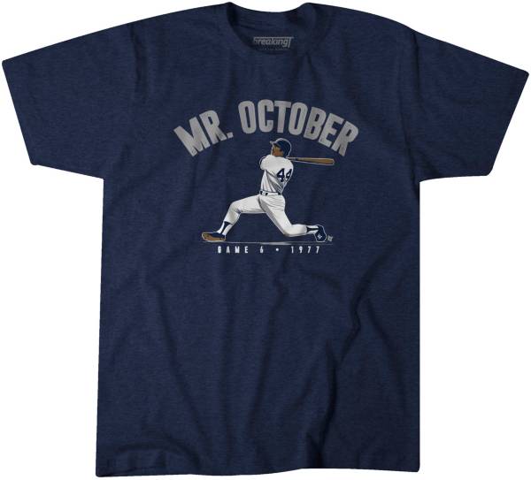 BreakingT Men's ‘Mr. October' Reggie Jackson Navy T-Shirt product image