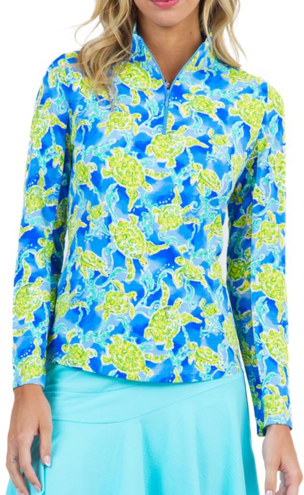 IBKUL Women's 1/4 Zip Long Sleeve Mock Neck Golf Sun Shirt