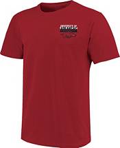 Image One Men's Arkansas Razorbacks Cardinal Campus Buildings T-Shirt product image