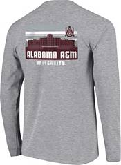 Image One Men's Alabama A&M Bulldogs Grey Campus Skyline Long Sleeve T-Shirt product image