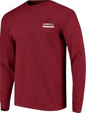 Image One Men's Arkansas Razorbacks Cardinal Campus Skyline Long Sleeve T-Shirt product image
