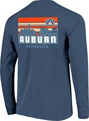 Image One Men's Auburn Tigers Blue Campus Skyline Long Sleeve T-Shirt product image