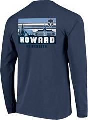 Image One Men's Howard Bison Blue Campus Skyline Long Sleeve T-Shirt product image